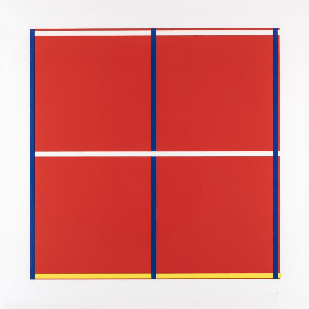 Siebdruck Knoebel - Rot, Gelb, Weiss, Blau 01
