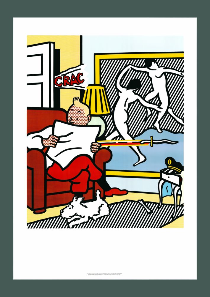 Lithographie Lichtenstein - Roy Lichtenstein: 'Tintin Reading' 1994 Offset-lithograph
