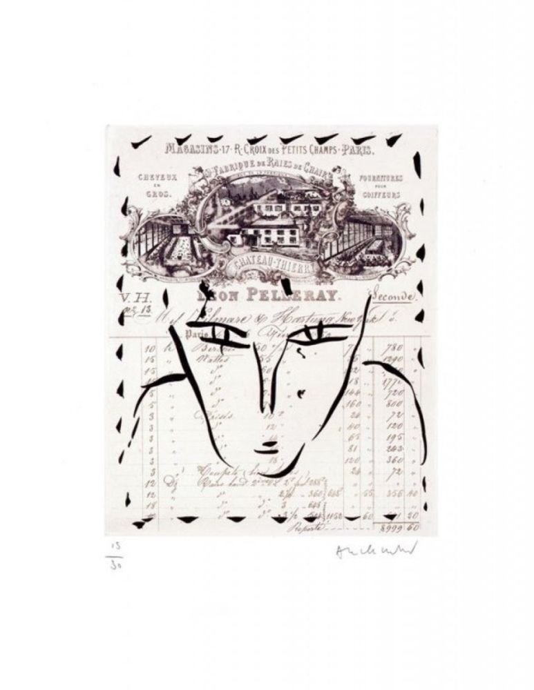 Stich Alechinsky - RUE CROIX DES PETITS CHAMPS / Gravure noire