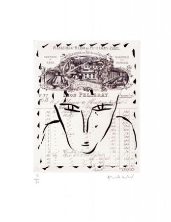 Stich Alechinsky - RUE CROIX DES PETITS CHAMPS / Gravure noire