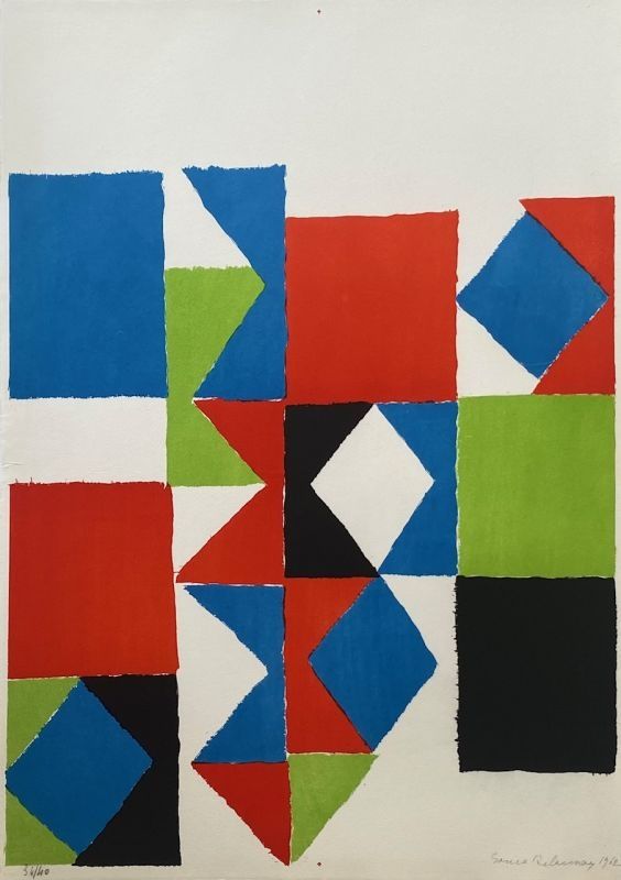 Lithographie Delaunay - Rythme-couleur 
