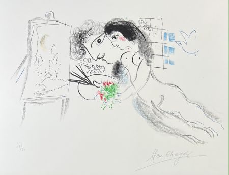 Lithographie Chagall - Rêve familier