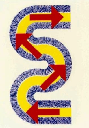 Lithographie Sugai - S (Flèches rouges)