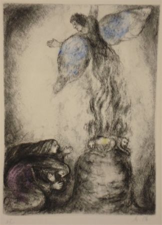 Radierung Chagall - Sacrifice de Manoach