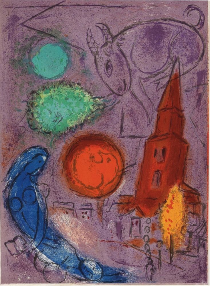 Lithographie Chagall - Saint-Germain-des-Prés, 1954 - Very scarce!