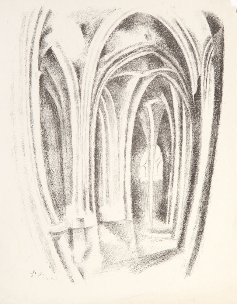 Lithographie Delaunay - Saint-Severin