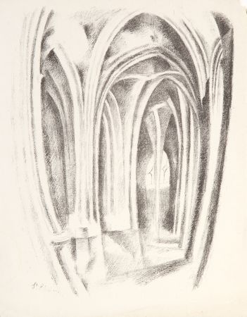 Lithographie Delaunay - Saint-Severin