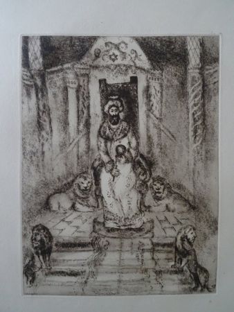 Radierung Chagall - Salomon sur son throne