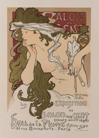 Lithographie Mucha - Salon des Cent / XXme Exposition