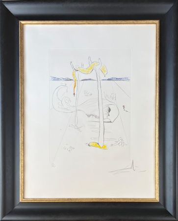 Kaltnadelradierung Dali - Salvador Dalí (1904-1989) - Color drypoint etching on Arches paper - 1973