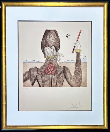 Stich Dali - Salvador Dalí (1904–1989) - Don Quixote (The Dreamer) - Hand coloured drypoint, etchings on Arches paper - 1981