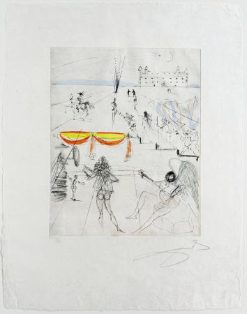 Kaltnadelradierung Dali - Santiago de Compostela