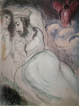 Lithographie Chagall - Sara et Abimeli