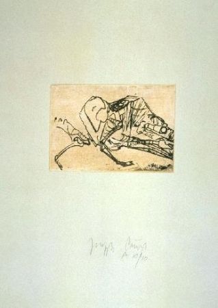 Radierung Und Aquatinta Beuys - Schafsskelett