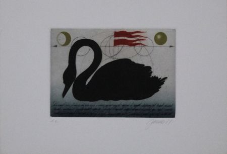 Radierung Und Aquatinta Janak - Schwarzer Schwan / Black Swan