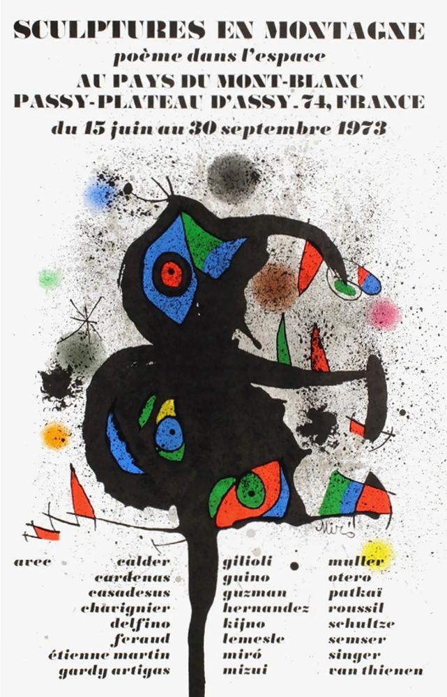 Plakat Miró - SCULPTURES EN MONTAGNE. EXPO 1973. Affiche originale.