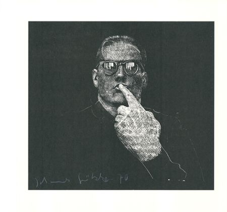 Linolschnitt Grützke - Selbstportrait