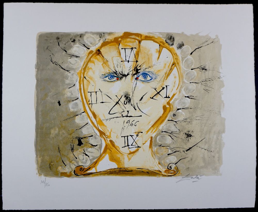 Lithographie Dali - Self-Portrait Sundial