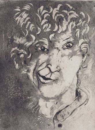 Radierung Und Aquatinta Chagall - Self-Portrait with Grimace