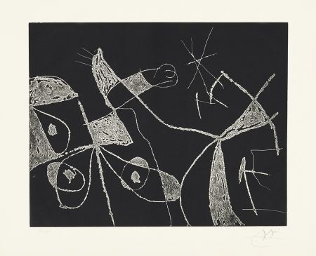 Radierung Miró - Serie Mallorca - Negro y Blanco VI