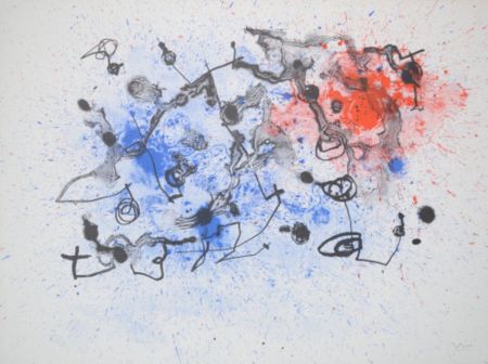 Lithographie Miró - Series II - Blue And Red - M290