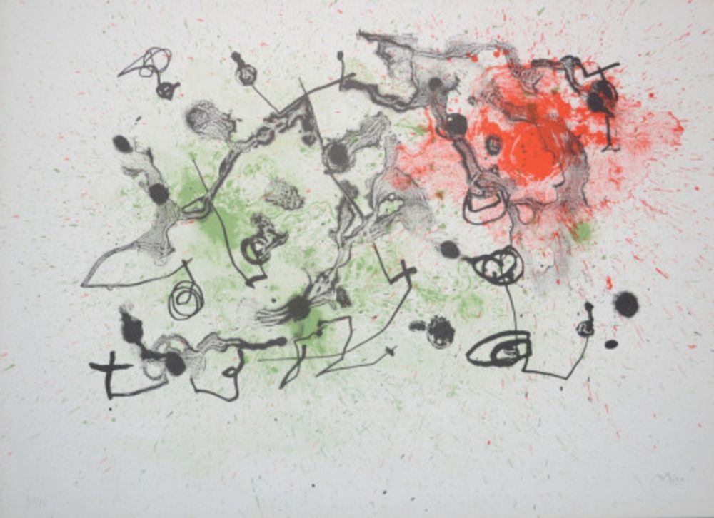 Lithographie Miró - Series II - Rouge et Vert - M288