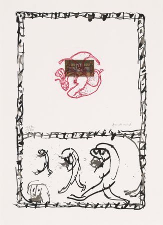 Radierung Alechinsky - Serpent 04
