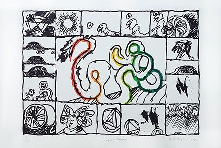 Lithographie Alechinsky - Serpent restauré