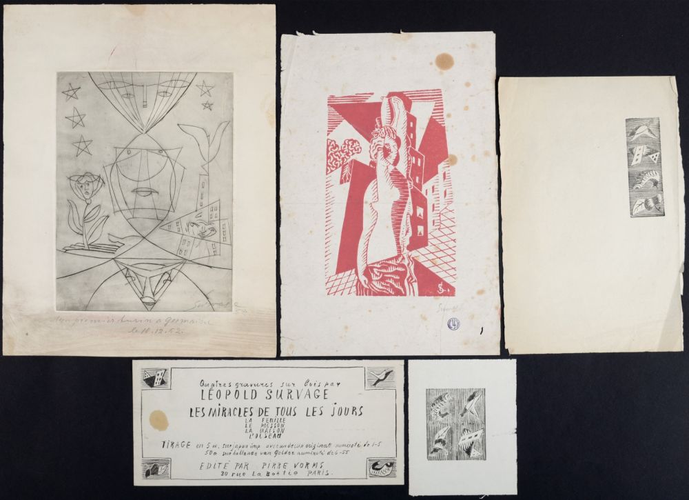 Keine Technische Survage - Set of 5 Composition surréaliste, 1930-1952