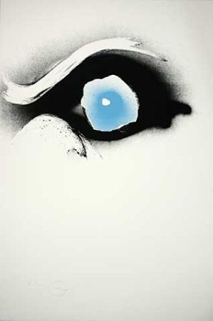 Siebdruck Piene - Seuloeil blau/schwarzes Auge