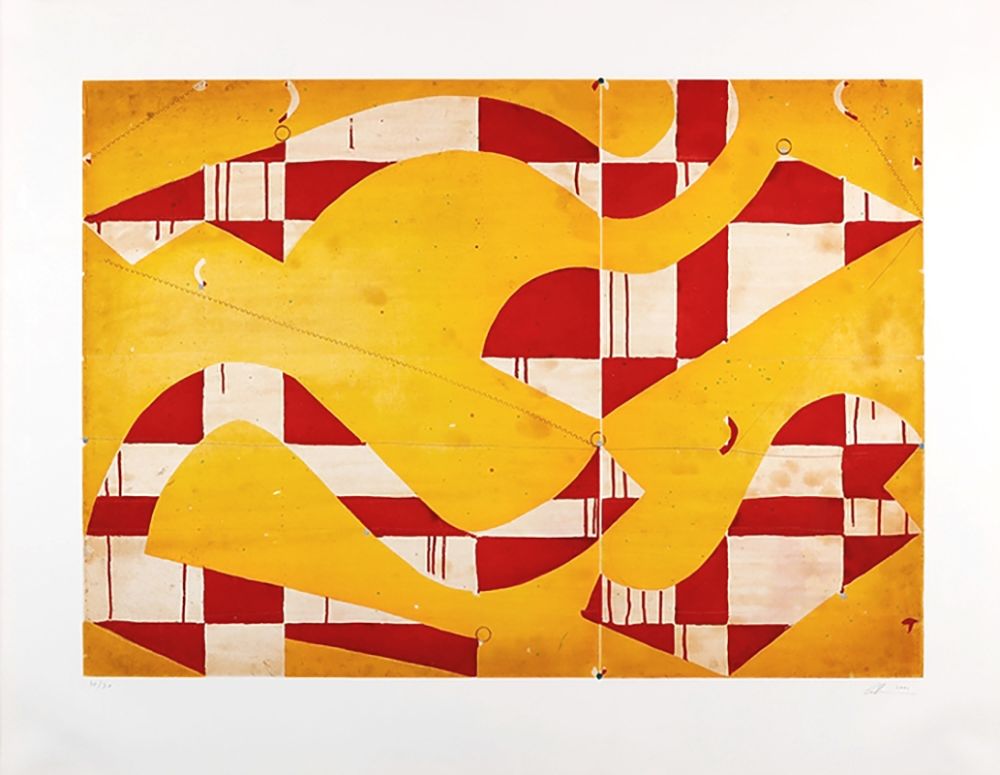 Aquatinta Fonseca - Seven String Etching with Yellow & Red