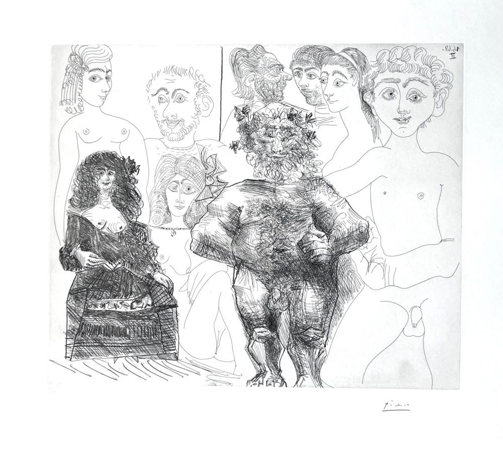 Radierung Picasso - Sexe à l’ancienne et à la moderne 