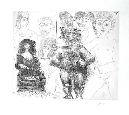 Radierung Picasso - Sexe à l’ancienne et à la moderne 