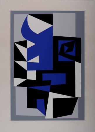 Siebdruck Vasarely - Sian Bleu