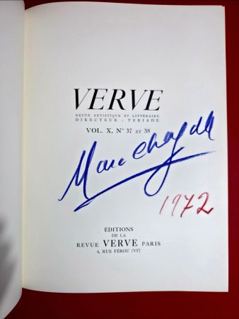 Illustriertes Buch Chagall - Signed -Verve-Teriade- Dessins pour la Bible II 