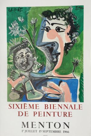 Lithographie Picasso - Sixieme Biennale de Peinture, Menton