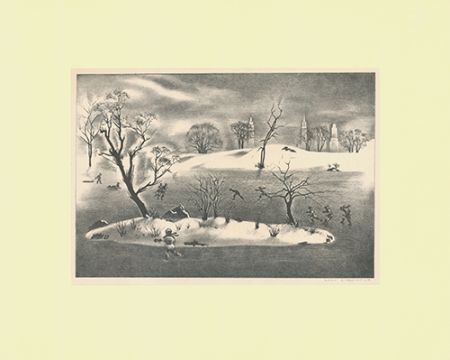 Lithographie Lozowick - Skaters' Island