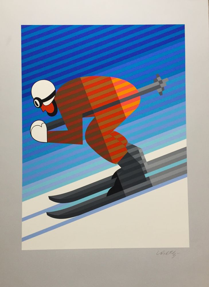 Siebdruck Vasarely - Skier