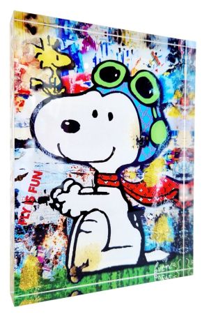 Digitale Druckgrafik Cuencas - Snoopy fly is fun
