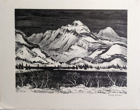 Lithographie Dehn - Snow Mountain (or Lake in the Mountains)