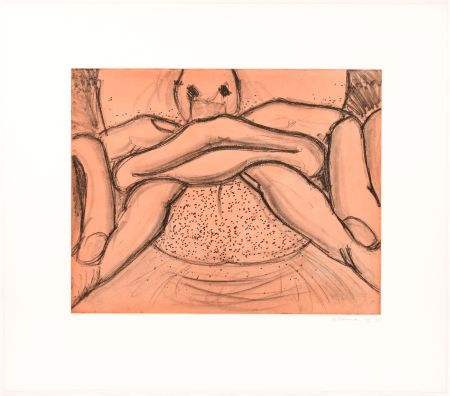 Radierung Nauman - Soft Ground Etching - Coral