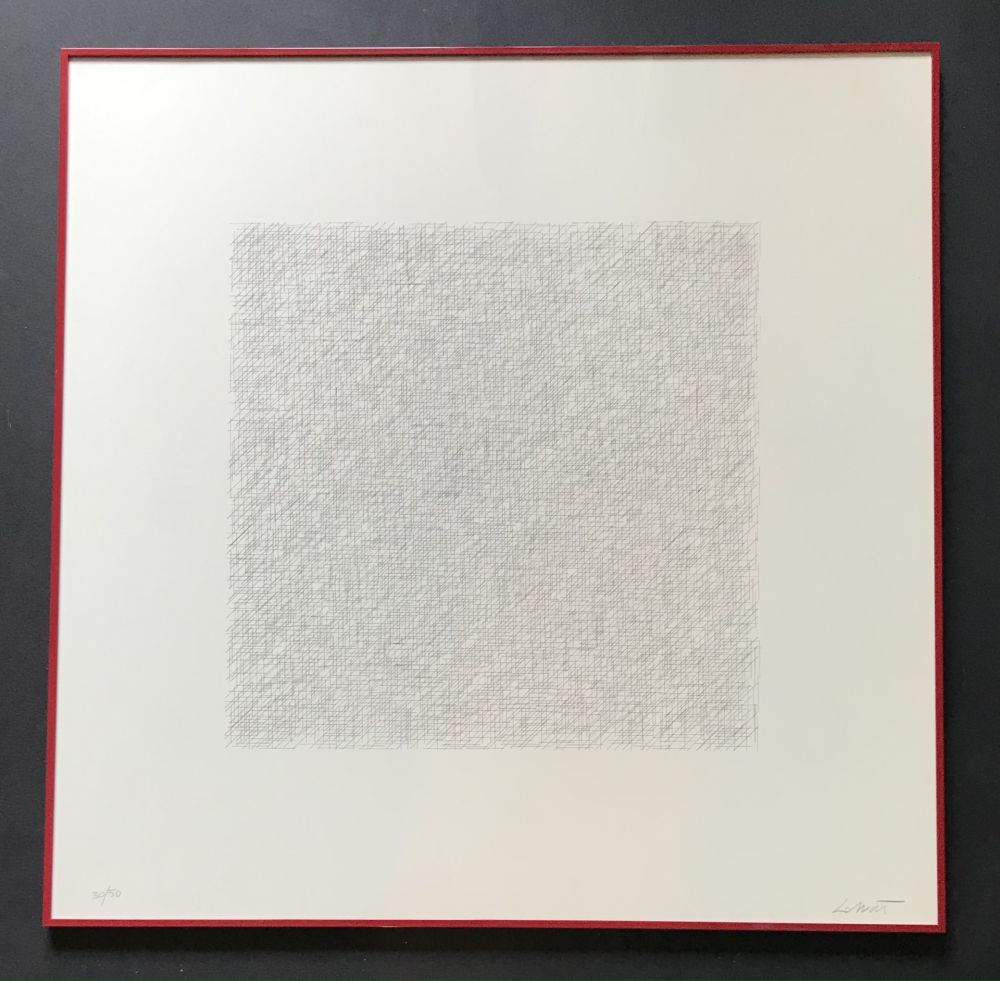 Lithographie Lewitt - Sol LeWitt ( 1928 - 2007 ) - Lines of One Inch Four Directions Four Colors - hand-signed Lithography on Magnani paper - 1971