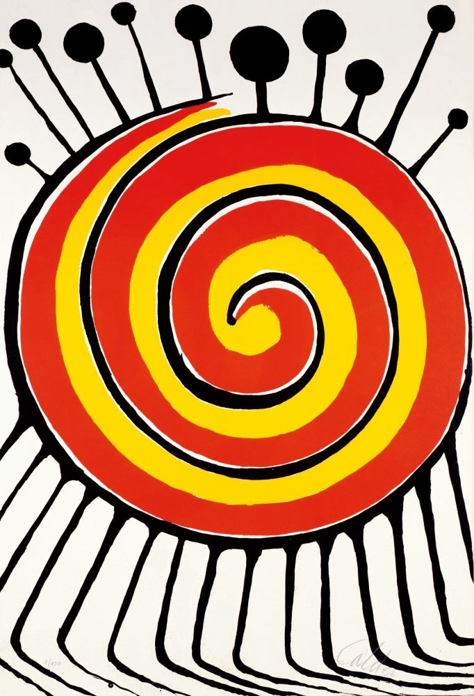 Lithographie Calder - Spirale millepiedi