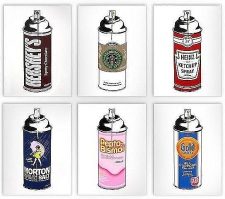 Siebdruck Mr. Brainwash - Spray Cans - Portfolio of 6 prints