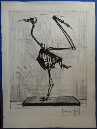 Kaltnadelradierung Buffet - Squelette d'oiseau