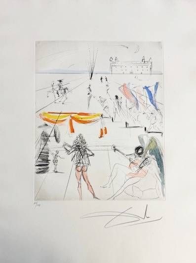 Kaltnadelradierung Dali - St Jacques de Compostelle (Santiago de Compostela)