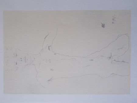 Lithographie Schiele - Standing male nude