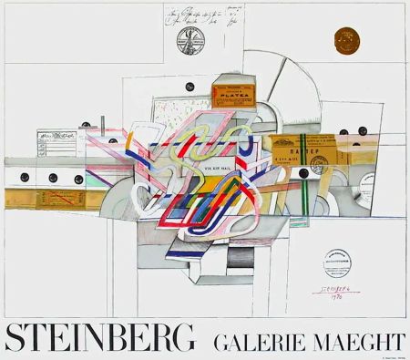 Plakat Steinberg - STEINBERG 1970. Galerie Maeght. Affiche en lithographie.