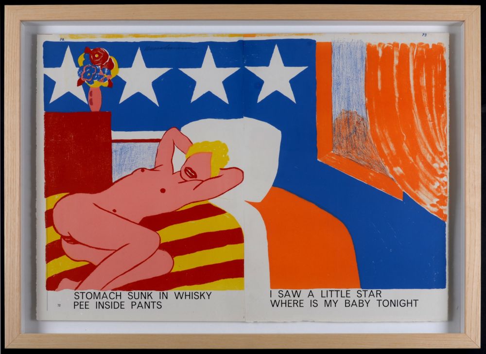 Lithographie Wesselmann - Stomach Sunk In Whisky Pee Inside Pants, 1964 – Hand-signed & framed