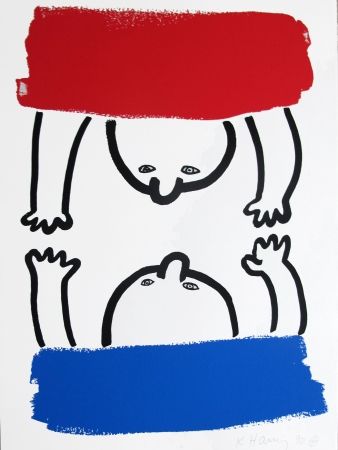 Lithographie Haring - Story Of Red & Blue #15